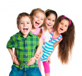 Three of these kids are girls but the other one is a boy. Three of these kids are girls but the other one is a boy.