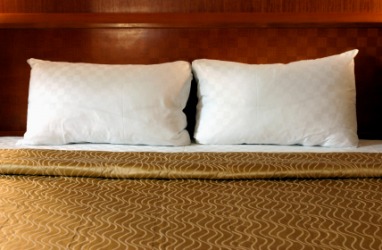 Two pillows on a bed. Two pillows on a bed.