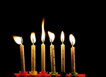 Six birthday candles. Six birthday candles.