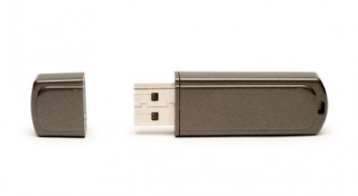 A USB flash drive. A USB flash drive.