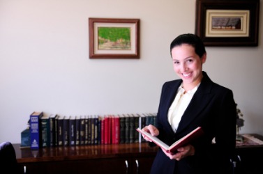 An attorney in her office. An attorney in her office.