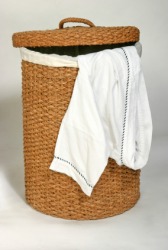 A hamper for holding dirty clothes. A hamper for holding dirty clothes.