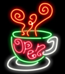 A sign created using neon. A sign created using neon.
