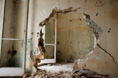 An opening in a wall. An opening in a wall.
