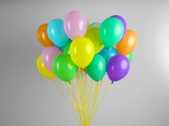 Helium is the gas making these balloons float. Helium is the gas making these balloons float.