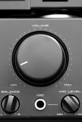 The volume control of a stereo system. The volume control of a stereo system.