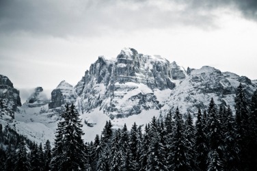Snow covered mountains. Snow covered mountains.