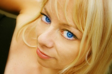 A triat is having blue eyes. A triat is having blue eyes.
