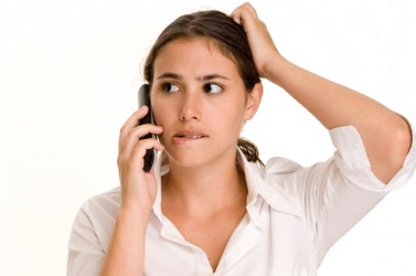 This woman appears apprehensive. This woman appears apprehensive.
