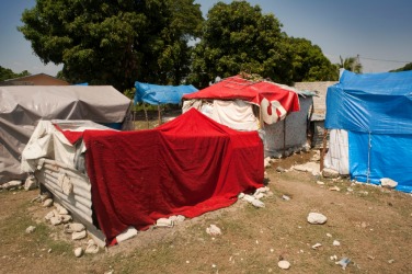 This refugee camp is an example of displacement. This refugee camp is an example of displacement.