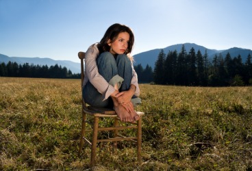 A pensive woman. A pensive woman.