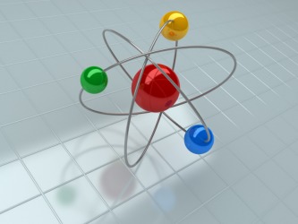 A model of an atom showing the nucleus. A model of an atom showing the nucleus.