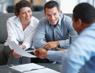 A prudent couple consult a financial advisor. A prudent couple consult a financial advisor.