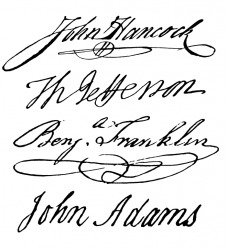 Four famous autographs. Four famous autographs.