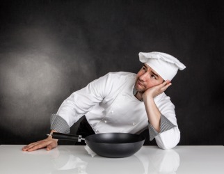 A chef waits for an idea. A chef waits for an idea.