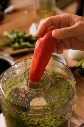 A food processor is used to mix these ingredients. A food processor is used to mix these ingredients.