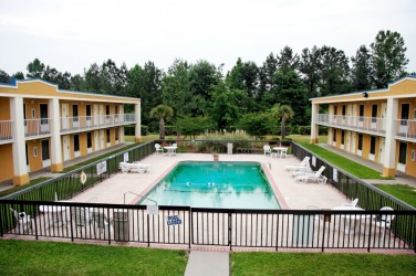 A modern motel. A modern motel.
