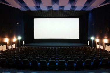 An empty movie theater. An empty movie theater.