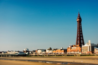 Beach, pier and tower at Blackpool. Beach, pier and tower at Blackpool.