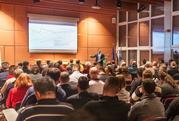 People attending a seminar. People attending a seminar.