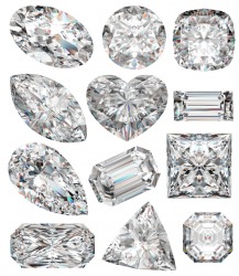Diamonds of different shapes. Diamonds of different shapes.