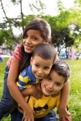 Three children together. Three children together.