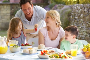 A well-fed family. A well-fed family.