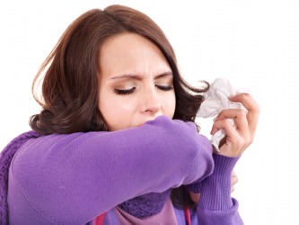 This woman has a cough. This woman has a cough.