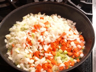 The ingredients for mirepoix. The ingredients for mirepoix.
