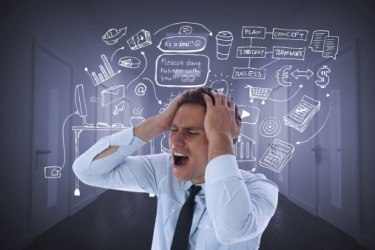 The man was pent-up due to his stressful work environment. The man was pent-up due to his stressful work environment.