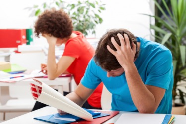 A perplexed student trying to figure out a class assignment. A perplexed student trying to figure out a class assignment.