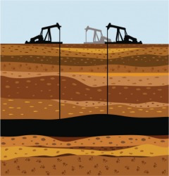 Drilling for petroleum underground. Drilling for petroleum underground.