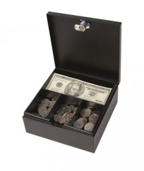 An example of a petty cash box. An example of a petty cash box.