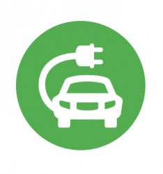The pictogram indicates an electric car charging station. The pictogram indicates an electric car charging station.