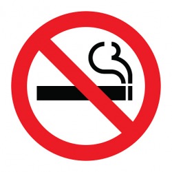 A no smoking pictograph. A no smoking pictograph.