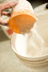 Mixing plaster of Paris Mixing plaster of Paris