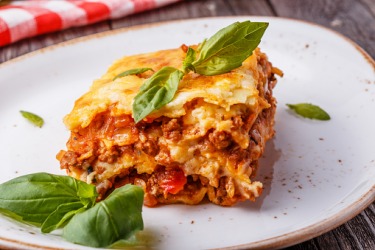 Plate of lasagna Plate of lasagna