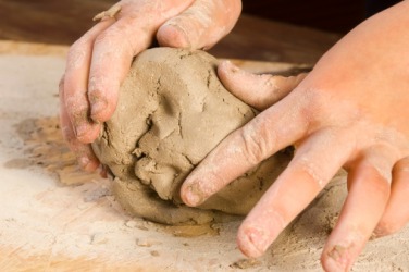 Clay needs to be worked with warm hands to make it pliant enough to form into a shape. Clay needs to be worked with warm hands to make it pliant enough to form into a shape.