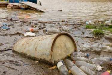Garbage polluting the environment. Garbage polluting the environment.