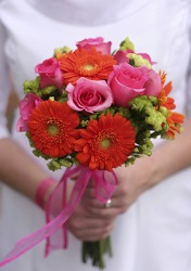 A bride holding a posy. A bride holding a posy.