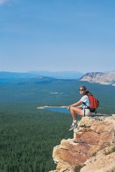 A hiker enjoying the view. A hiker enjoying the view.