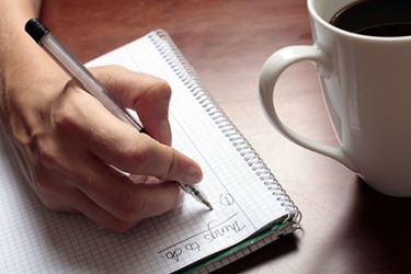 Julie's preplanning is done at the beginning of the day while she drinks her morning coffee because that is when she is the most focused. Julie's preplanning is done at the beginning of the day while she drinks her morning coffee because that is when she is the most focused.