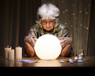 The prescient fortune teller's celebrity clientele made her famous. The prescient fortune teller's celebrity clientele made her famous.