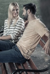 He always seems to date women with blonde hair. He always seems to date women with blonde hair.