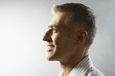 The man's profile image shows how the nose protrudes from the face. The man's profile image shows how the nose protrudes from the face.