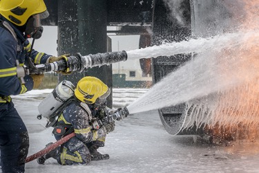 The firemen used the pumper to extinguish the fire. The firemen used the pumper to extinguish the fire.