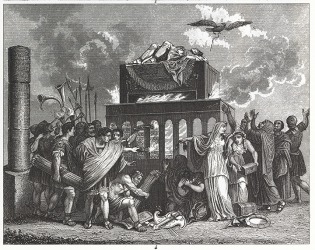 An illustration of a Roman Emperor funeral pyre. An illustration of a Roman Emperor funeral pyre.