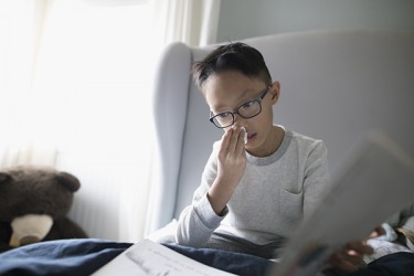 He was quarantined to his bedroom in order to not spread the flu to the rest of his family. He was quarantined to his bedroom in order to not spread the flu to the rest of his family.