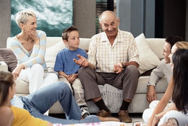 The family enjoys listening to Grandpa talk about his life because he is an exceptional raconteur. The family enjoys listening to Grandpa talk about his life because he is an exceptional raconteur.