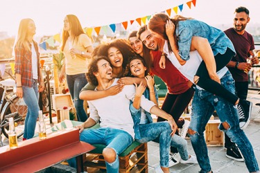 Even though the raucous rooftop party got a little out of hand, nothing was damaged. Even though the raucous rooftop party got a little out of hand, nothing was damaged.